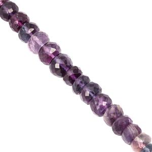 95cts Multi-Colour Fluorite Faceted Rondelle Approx 7x2.50 to 8.5x5.5mm, 19cm Strand