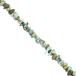 290cts Tibetian Turquoise Nugget Approx 2x1 to 10x2mm, 100 inch Gemstone Strand