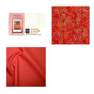 Jason Yenter Dazzle Orange Sanntangle Bag Kit: Instructions plus Stencils, MDF Buttons, Pen, Pattern & Fabric (1m)