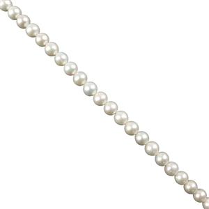 White Freshwater Cultured Nucleated Pearls, Approx 9-10mm, 38cm Strand