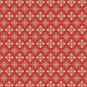 Poppie Cotton Chick-A-Doodle-Doo Café Curtains on Red Fabric 0.5m UK exclusive
