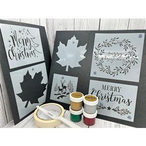 Merry Christmas stencil and paste bumper pack