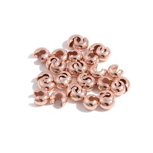 JM Essential Rose Gold Plated 925 Sterling Silver Crimp Covers Approx 3x2mm (30pcs) 