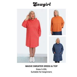 Sew Girl Maisie Top & Tunic Sewing Pattern. Sizes S-2XL