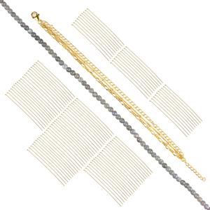 Labradorite & Gold Plated Sterling Silver Bracelet Kit