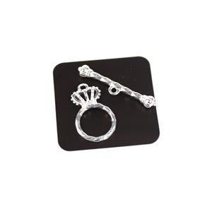 925 Sterling Silver Crown Toggle Clasp Approx 16x22mm
