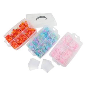 Mixed Colour Lucite Flower Beads in 3-Layer Plastic Box, Approx 1500 pcs