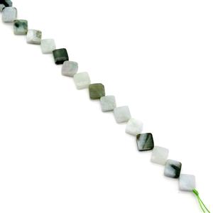 110cts Type A Burmese Multi-Colour Jadeite Faceted Square (dia. drill) 10x10mm, 19cm strand