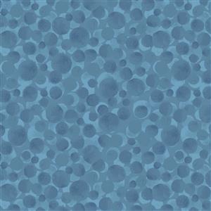 Lewis & Irene Bumbleberries Blue Metallic Fabric 0.5m