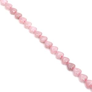 130cts Rose Quartz Puffy Triangles 10mm, 38cm Strand