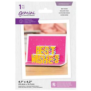 Gemini Die - Expressions - Shaped Pop Out - Best Wishes - 1PC