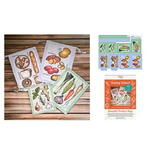 Amber Makes Sewing School How To Sew By Machine Kit - The Grocers Reusable Produce Bags Panel & Instructions 