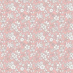Liberty Flower Show Botanical Jewel Maddsie Silhouette Pink Fabric 0.5m
