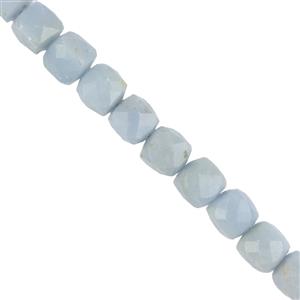 255cts Angelite Faceted Cubes Approx 8mm, 38cm Strand