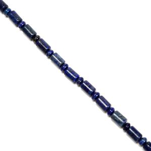 Dyed Lapis 130cts Lazuli Morse Code Beads including 4x6mm Rondelles & 6x10mm Drums, 38cm Strand