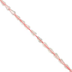 3.40cts Morganite Faceted Raindrops Approx 2.5x1.5 to 5x2.5mm, 19cm Strand With Spacers