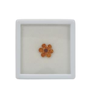 Daffodil Flower includes 2cts Mandarin Garnet & Red Garnet 4.75x3.75 & 3.25mm