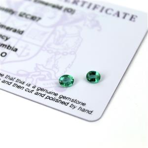 0.35cts Zambian Emerald 5x4mm Oval Pack of 2 (O)