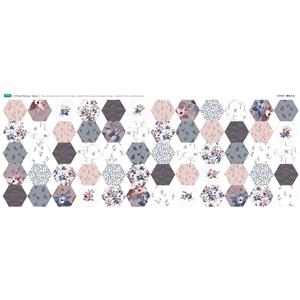 A Frosty Morning Large Hexies Fabric Panel (140 x 60cm)