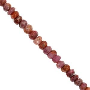 40cts Natural Ruby faceted Rondelles Approx 3 to 5mm, 20cm Strand