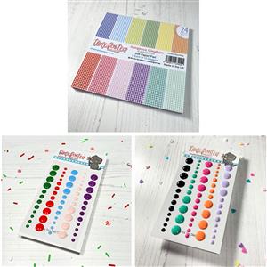 Gorgeous Gingham Rainbow Paper and Enamel Dots Bundle