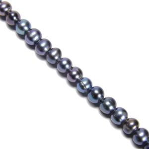 Peacock Freshwater Cultured Potato Pearls Approx 6-7mm - 2mm Holes, 20cm Strand