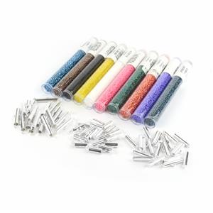 Alison's Loom Essential Mega Kit with Silver Slider Clasps & 10x Tubes of 11/0s