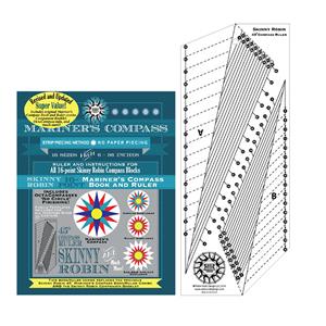 Robin Ruth Skinny Robin 16 Point Mariner's Compass Book and Ruler Combo 