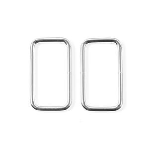 38mm Silver Colour Rectangle Loop - 2 Pieces