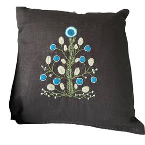 Little House of Victoria Tree of Hope Wool Embroidery Kit (Black Linen)