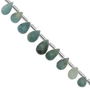 35cts Grandidierite Faceted Drops Approx 6x4 to 11x6mm 15cm Strand with Spacer