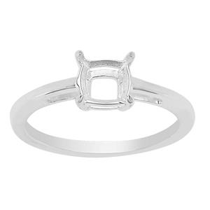 925 Sterling Silver Ring Mount (To Fit 6mm Cushion Gemstone)