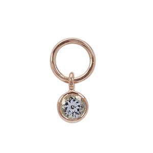 Rose Gold Plated 925 Sterling Silver Round Charm With 0.28cts Aquamarine Approx 4mm