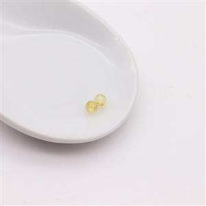 Baltic Amber Lemon Rounds, Approx 4mm (2 pack)