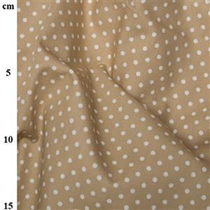 Rose and Hubble Cotton Poplin Spots on Tan Fabric 0.5m