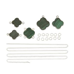925 Sterling Silver Clover Necklace Malachite Project With Instructions By Suzie Menham
