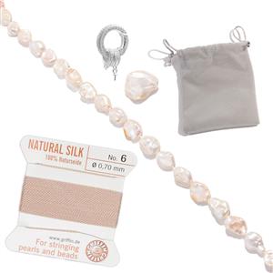 White Freshwater Keshi Pearl Project With Instructions By Suzie Menham