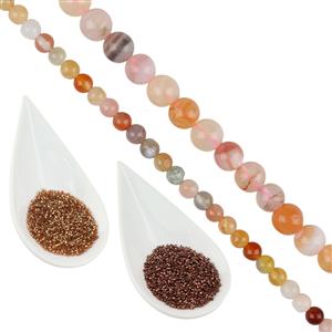 Botswana Agate Rose Seed Beading Project With Instructions By Linda Brumwell