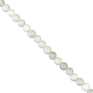 50cts Natural White Crazy Lace Plain Rounds Agate Approx 4mm, 37cm Strand