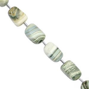 110cts Apple Green Chalcedony Smooth Tumble Approx 12x9 to 15x12mm, 17cm Strand With Spacers