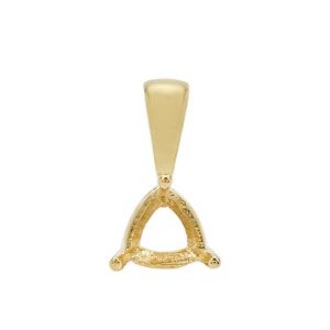 Gold Plated 925 Sterling Silver Triangle Earring Mounts (To fit 6mm gemstone) - 1pcs