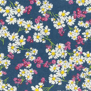 Floral Daisy Printed Denim Fabric Bundle (3m)