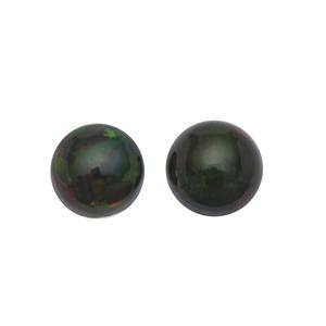 0.7cts Ethiopian Black Opal 6x6mm Round Pack of 2 (S)