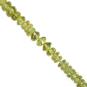 48cts Peridot Smooth Rondelle Approx 3x1 to 6x4mm, 24cm Strand