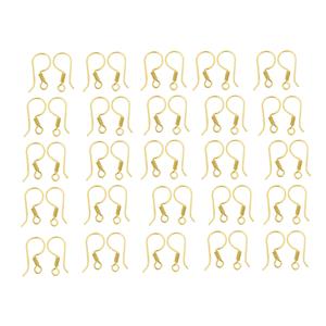 Gold Plated Base Metal Shepherd Ear Hooks, Approx 17x7mm (50pcs)