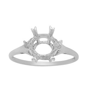 9K White Gold Ring Mount (To fit 10mm Snowflake Cut Gemstone)- 1pcs