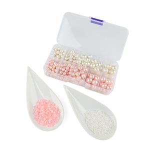 Ocean Depths -6mm, 8mm & 10mm White & Pink Faceted Shell Pearl, Box Sets,11/0's & 8/0's Delica's