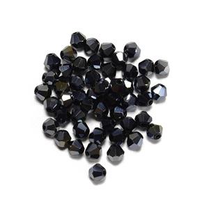 AB Coated Black Bicones, Approx 5mm, 50pcs 