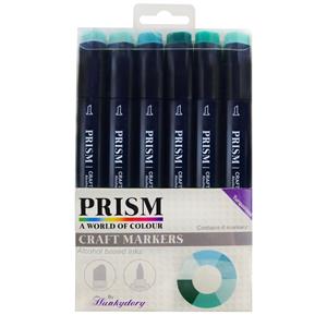 Prism Craft Markers - Turquoises, Contains 6 Prism Craft Markers in co-ordinating Turquoise Shades