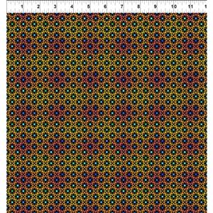 Jason Yenter Vivid Collection Geometric Yellow Pink Fabric 0.5m